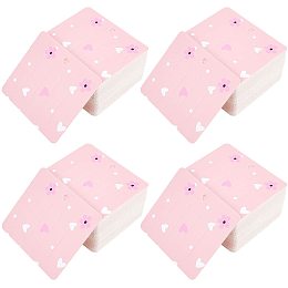 Cardboard Hair Clip Display Cards, Rectangle with Flower Pattern, Pink, 6x6.9x0.03cm, Hole: 4mm