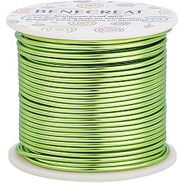 BENECREAT 12 Gauge 100FT Tarnish Resistant Jewelry Craft Wire Bendable Aluminum Sculpting Metal Wire for Jewelry Craft Beading Work, YellowGreen