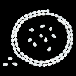 NBEADS 47 Pcs Natural Trochus Shell Beads, 0.8mm Hole Rare Teardrop Shape Nature Shell Beads, White Trochus Beads for Jewelry Making Necklace Braclet Decoration and Vase Filler