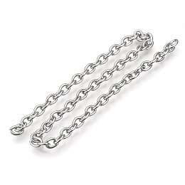 Honeyhandy Stainless Steel Cable Chains, Unwelded, with Spool, Stainless Steel Color, 6x4.5x1.2mm, about 82.02 Feet(25m)/roll