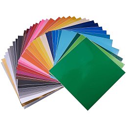 BENECREAT 35PCS Self Adhesive Vinyl Sheets 30x30cm Mixed Colors Sticky Back Vinyl Stickers for Advertising Labels Craft Lettering Car, Compatible with Most Cut Machines