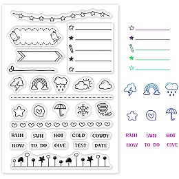 GLOBLELAND Diary Clear Stamps Transparent Silicone Stamp Weather Frame for Card Making Decoration and DIY Scrapbooking