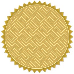 CRASPIRE Gold Foil Certificate Seals Flower Pattern 2" Round Self Adhesive Embossed Stickers 100pcs for Invitations, Certification, Graduation, Notary Seals, Corporate Seals, Monogram Emboss