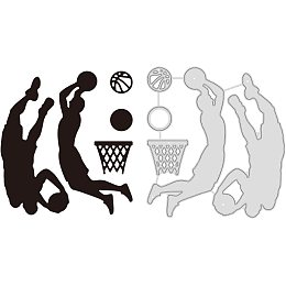 GLOBLELAND Basketball Player Metal Cutting Dies Basketball Hoops Die Cuts for DIY Scrapbooking Easter Birthday Mother's Day Valentine's Day Cards Making Album Envelope Decoration,Matte Platinum