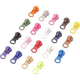 BENECREAT 76 Pcs #5 Replacement Zipper Sliders,19 Mixed Bright Colors Zipper Repair Kit for Repairing Coats, Jackets, Luggage Suitcase Backpack