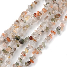 Natural Rutilated Quartz Beads Strands, Chip, 1.5~4.5x3~13x2.5~8mm, Hole: 0.6mm, 30.94~31.97 inch(78.6~81.2cm)