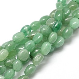 Honeyhandy Natural Green Aventurine Gemstone Oval Bead Strands, 5~10x6~7x3~7mm, hole: 1mm, about 14.9 inch~15.7 inch