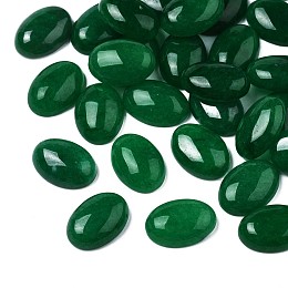 Honeyhandy Natural Malaysia Jade Cabochons, Oval, Green, 14x10x4~5mm