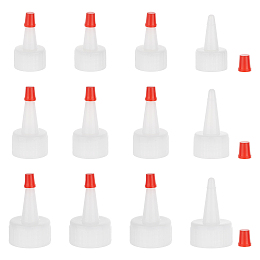 BENECREAT 45PCS 3 Sizes Natural Red Tip Yorker Caps Replacement Dispensing Caps for Squeeze Bottles Glue Bottles, Painting, Crafts Repair and Art