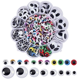 Honeyhandy 505Pcs Wiggle Googly Eyes Cabochons, for DIY Scrapbooking Crafts Toy Accessories, Mixed Color, 8x3mm, 505pcs/box