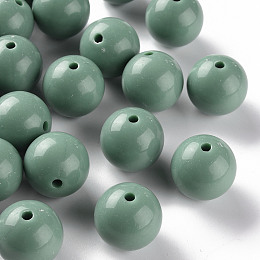 Honeyhandy Opaque Acrylic Beads, Round, Cadet Blue, 20x19mm, Hole: 3mm, about 111pcs/500g