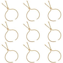 UNICRAFTALE 10pcs 8-5/8 inches Stainless Steel Adjustable Slider Bracelets Golden Bolo Bracelets Slider Bracelet Chain for Jewelry Making DIY