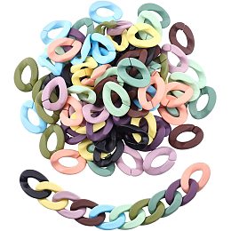 SUPERFINDINGS 100pcs 10 Color Opaque Spray Painted Acrylic Linking Rings Quick Link Connectors Ice Cream Color Quick Link Connectors for Jewelry Eyeglass Chain DIY Craft Making