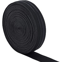 BENECREAT 10 Yards 1.2" Wide Non-Slip Elastic Band Straight Silicone Elastic Gripper Band Flat Waistband for Garment Sewing Project, Black