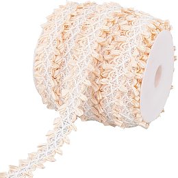 AHANDMAKER 25 Yards Gimp Braid Trim, 1 Inch Polyester Woven Braid Trim with Flower Edge Decorative Gimp Ribbon Embroidery Braid Basic Trim for Sewing and Crafting Costume Accessories