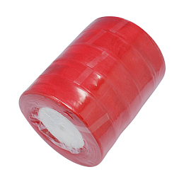 Honeyhandy Sheer Organza Ribbon, Wide Ribbon for Wedding Decorative, Red, 1 inch(25mm), 250Yards(228.6m)