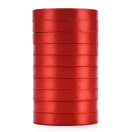 Honeyhandy Valentines Day Gifts Boxes Packages Single Face Satin Ribbon, Polyester Ribbon, Red, Size: about 5/8 inch(16mm) wide, 25yards/roll(22.86m/roll), 250yards/group(228.6m/group), 10rolls/group