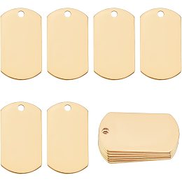 AHANDMAKER 12 Pcs 201 Stainless Steel Pendant Stamping Blank Tag, Platinum Waterproof Outdoor Plant Markers, Rectangle Plant Labels for Outdoor Gardening