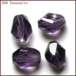 Honeyhandy Imitation Austrian Crystal Beads, Grade AAA, Faceted, Bicone, DarkSlate Blue, 10x13mm, Hole: 0.9~1mm