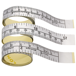 CHGCRAFT 3Pcs 3 Style Self-Adhesive Workbench Measuring Tape, Adhesive Backed Ruler, Scale Tape for Woodworking, Work Table, Silver, 33.6~104x1.6x0.01cm, 1pc/style