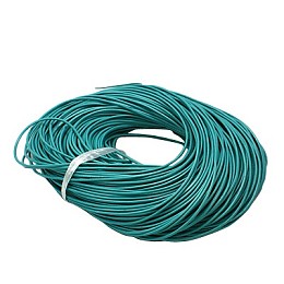 Honeyhandy Cowhide Leather Cord, Leather Jewelry Cord, Jewelry DIY Making Material, Round, Dyed, Dark Turquoise, 1mm