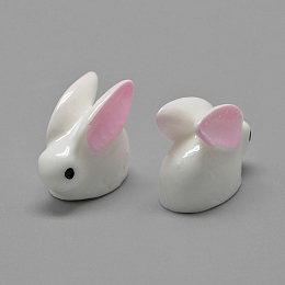 Honeyhandy Bunny Resin Cabochons, Rabbit, White, 20.5x16x11mm