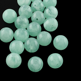 Honeyhandy Round Imitation Gemstone Acrylic Beads, Medium Aquamarine, 6mm, Hole: 2mm