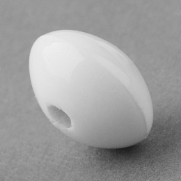 Honeyhandy Handmade Porcelain Beads, Bright Glazed Porcelain, Rondelle, White, 15x10mm, Hole: 4mm