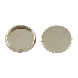 Honeyhandy Flat Round 304 Stainless Steel Plain Edge Bezel Cups, Cabochon Settings, Stainless Steel Color, 8x1.5mm