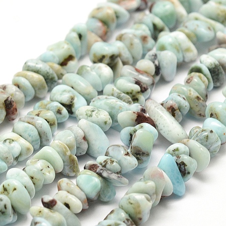 ARRICRAFT Natural Larimar Beads Strands, Chip, 2~4x7~8mm, Hole: 1mm, 15.7 inches(40cm)