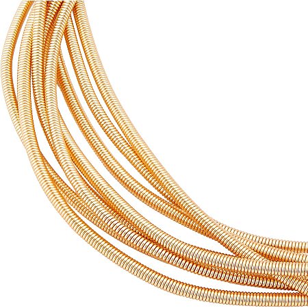 BENECREAT 4PCS 2 Size Gold Plated Guitar String Bracelets Copper Spring Wire for Jewelry Making, 1.5/1.8mm in Diameter