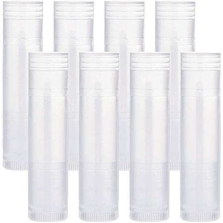 BENECREAT 30 Pack 5ml/5g Clear Plastic Twist-up Lip Balm Tubes Containers for Homemade or Business Cosmetic Gifts