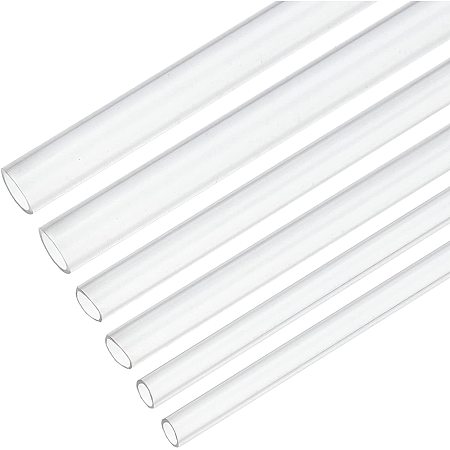 OLYCRAFT 15 Pcs ABS Plastic Round Bar Rods Transparent ABS Plastic Round Tube 3 Sizes Hollow Round Tube Acrylic Rod for DIY Sand Table Architectural Model Making