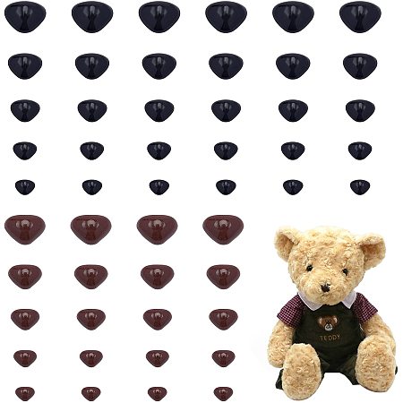 Pandahall Elite 380pcs 5 Sizes Safety Nose Craft Triangle Nose Plastic Bear Noses for Craft Doll, Amigurumi, Puppet, Crochet and Stuffed Animals Craft Making