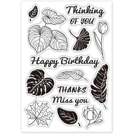 GLOBLELAND Happy Birthday Words Clear Stamps Silicone Stamp Cards