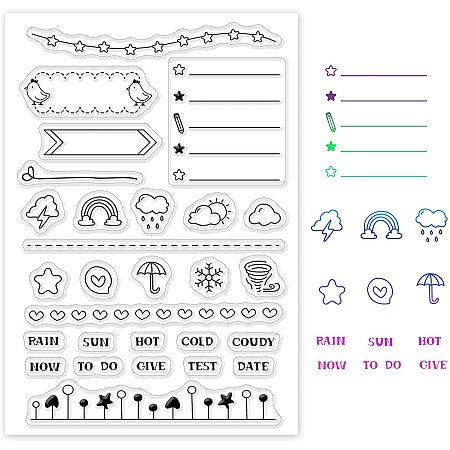 Transparent Silicone Stamps With Frame Patterns 