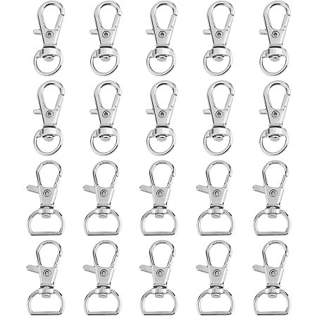 SUPERFINDINGS 80pcs 2 Styles Swivel Clasps Lanyard Snap Hook Metal Hooks Keychain Hooks Lobster Clasps for Lanyard Key Rings Crafting Supplies