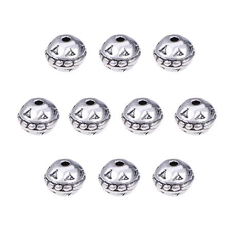PandaHall Elite 100pcs Bicone Spacer Beads Tibetan Alloy Antique Silver Metal Spacers for Bracelet Necklace DIY Jewelry Making, 8x7mm, Hole: 1.5mm