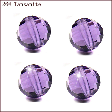 Honeyhandy Imitation Austrian Crystal Beads, Grade AAA, Faceted, Round, Medium Purple, 10mm, Hole: 0.9~1mm
