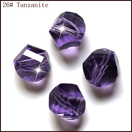 Honeyhandy Imitation Austrian Crystal Beads, Grade AAA, Faceted, Polygon, Blue Violet, 8mm, Hole: 0.9~1mm