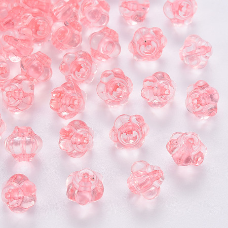 Transparent Acrylic Beads, Lantern, Pink, 8.5x10x9.5mm, Hole: 1.5mm