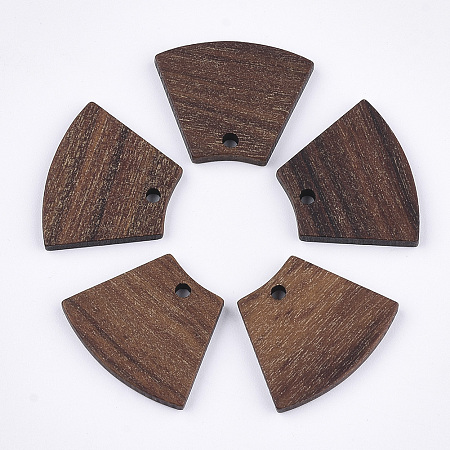 Honeyhandy Walnut Wood Pendants, Trapezoid, Saddle Brown, 18x22.5x2.5~3mm, Hole: 1.8mm