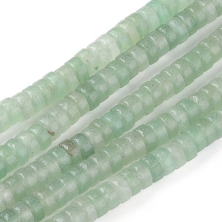 ARRICRAFT Natural Green Aventurine Beads Strands, Heishi Beads, Flat Round/Disc, 4.5x2.5mm, Hole: 0.8mm, about 160pcs/Strand, 15.7 inches(40cm)