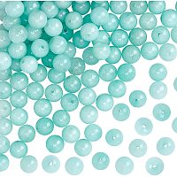OLYCRAFT 128Pcs 6mm Malaysia Jade Beads Smooth Gemstone Loose Beads Round Gemstone Bead Strands for Jewelry Making - Pale Turquoise