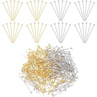 DICOSMETIC 200Pcs 2 Colors 25mm Stainless Steel Ball Head Pins Findings Fine Satin Head Pin Small Eye Pins for Necklace Bracelet Earring Jewelry Making