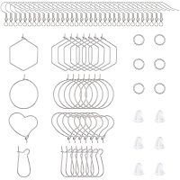 UNICRAFTALE about 760Pcs 4 Styles Hypoallergenic Hollow Hoop Earrings Iron Earring Hooks with Hoop Earring Findings,Closed but Not Soldered Jump Rings and Ear Nuts Earring Making kits for DIY Earrings