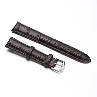 GORGECRAFT Leather Watch Bands, with Stainless Steel Clasps, Coconut Brown, 88x18x2mm; 125x16x2mm