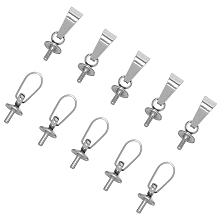 Unicraftale 304 Stainless Steel Peg Bails Pendants, For Half Drilled Beads, Stainless Steel Color, 12~12.5x4~5mm, Pin: 1mm; 60pcs/box