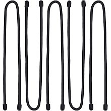 GORGECRAFT 5PCS 18-Inch Original Silicone Cable Tie Steel-Core Twist Ties Self-Gripping Black Hook and Loop Cord Keeper Cable Wrappers for Cord Management Home Office Desk Organization