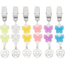 OLYCRAFT 6 Colors Credit Card Puller Acrylic Butterfly Beaded Credit Card Clips Butterfly Debit Bank Card Grabber with Butterfly Pendants Keychain Card Grabber for Long Nails for Women